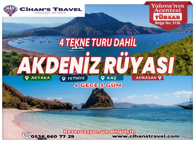 Akyaka Fethiye Kaş Adrasan Yüzme Turu
